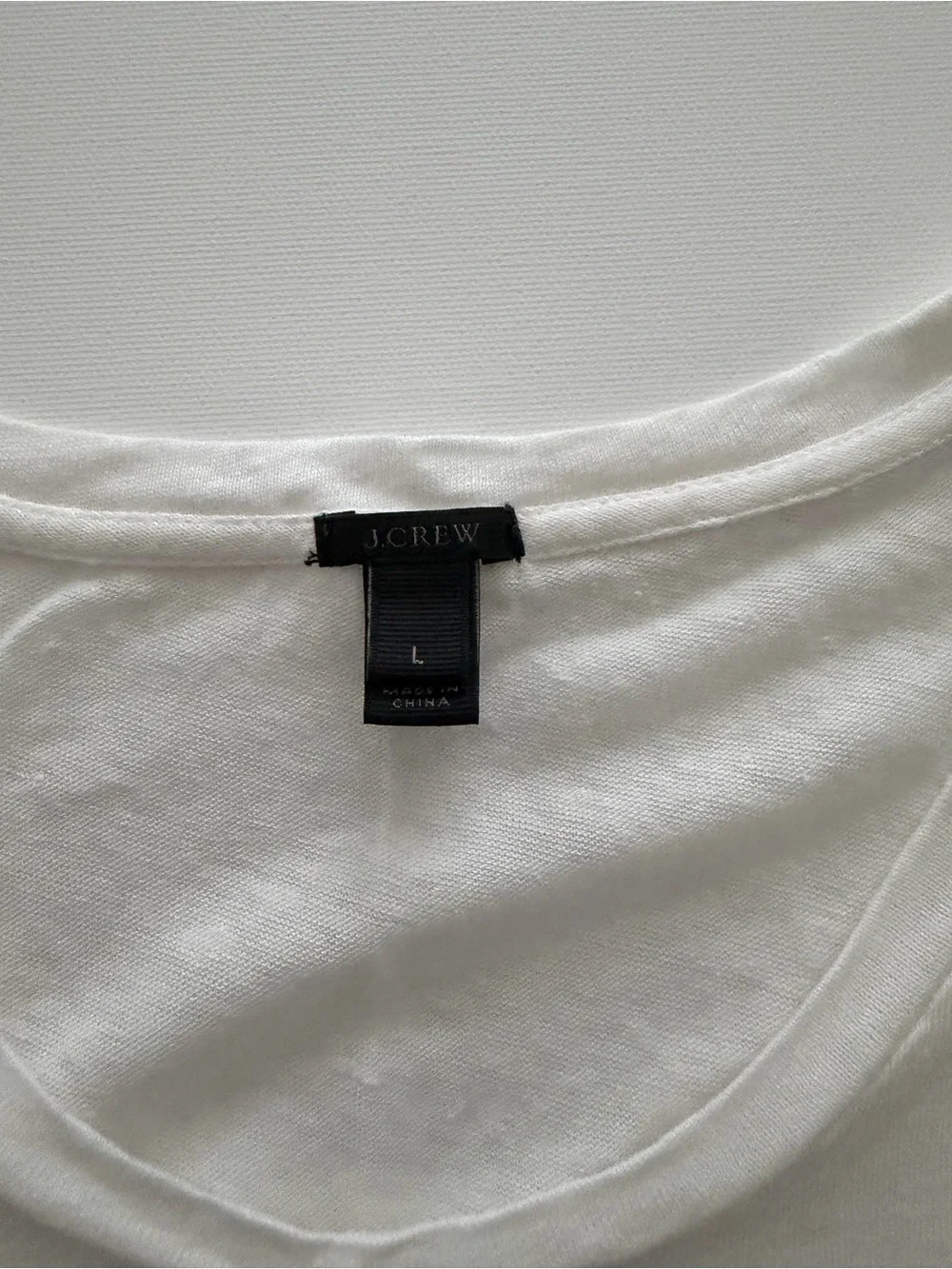 J. Crew White Pom-Hem Linen Tank Top